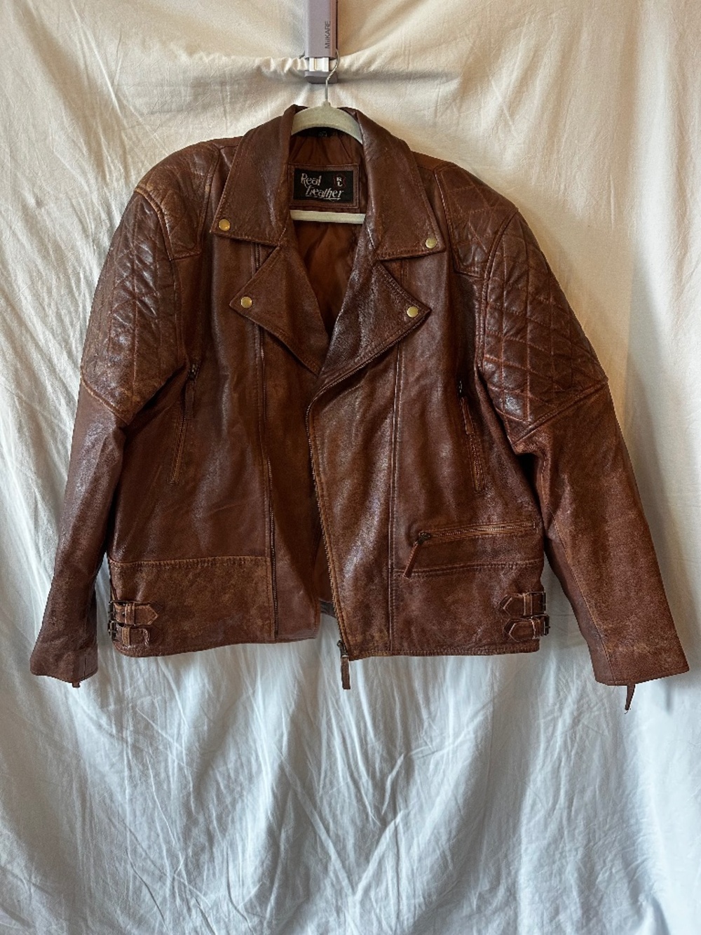Plus Size REAL Leather Moto Jacket - 3X but FITS SMALL (like a 1X/2X)